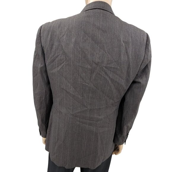 Vintage Christian Dior Monsieur Gray Pinstripe Wool Blazer Jacket Mens 42R - Picture 2 of 12